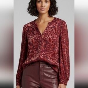 Chico's Velvet Burnout Floral Blouse